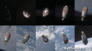 Images From A Fly Around Observation Of Space Debris Taken By Astroscale's Adras J Spacecraft On July 15, 2024. (image Credit Astroscale)