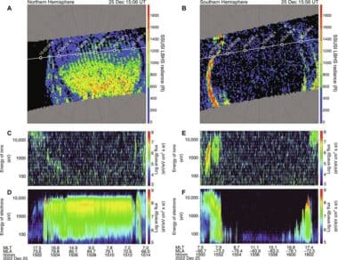 Satellite Imagery Of The Polar Rain Aurora