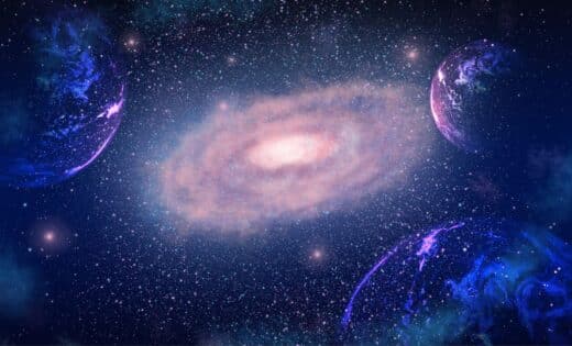 Space Abstract Background. Fantasy Universe Digital Art