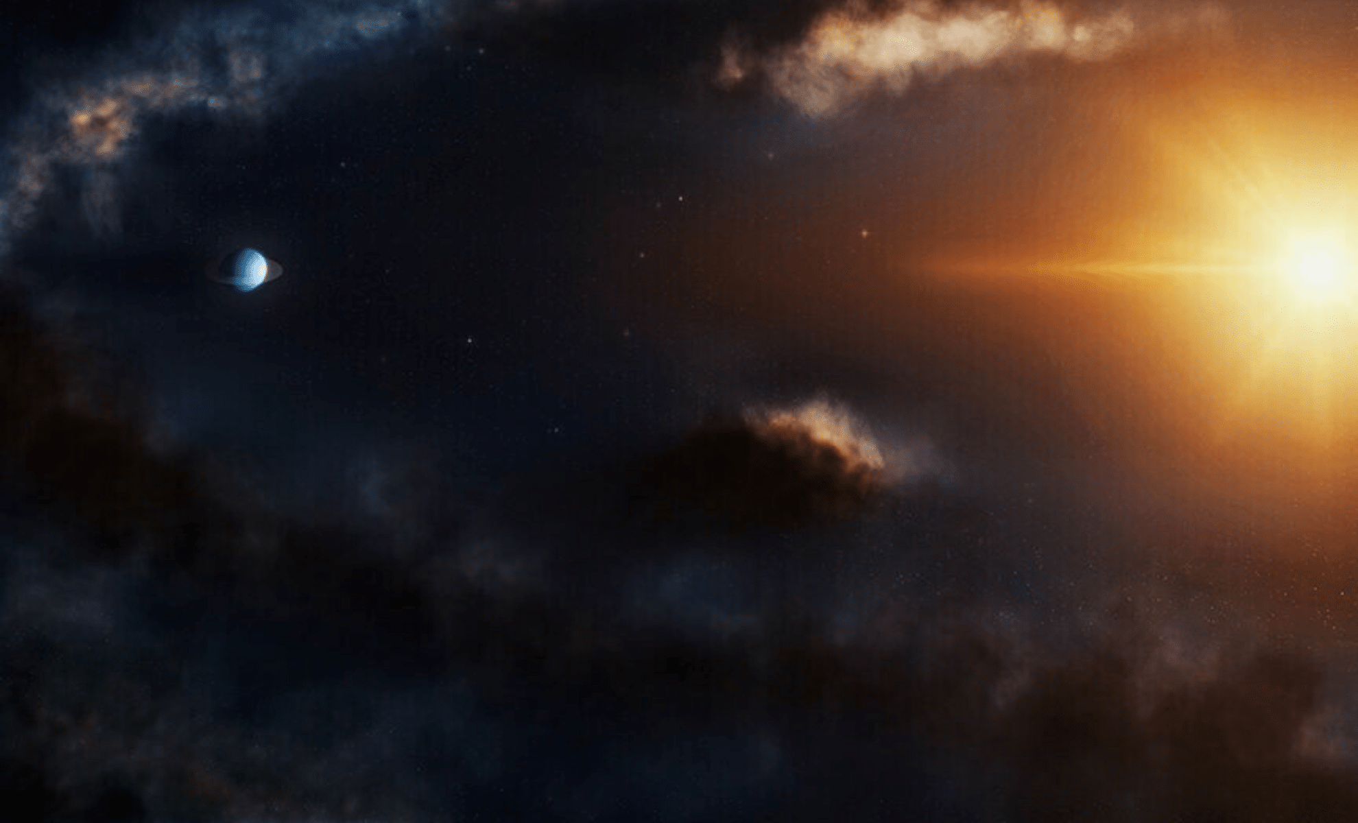 Artist's Illustration Of A Small Saturn Like Planet Discovered In The System Lkca 15
